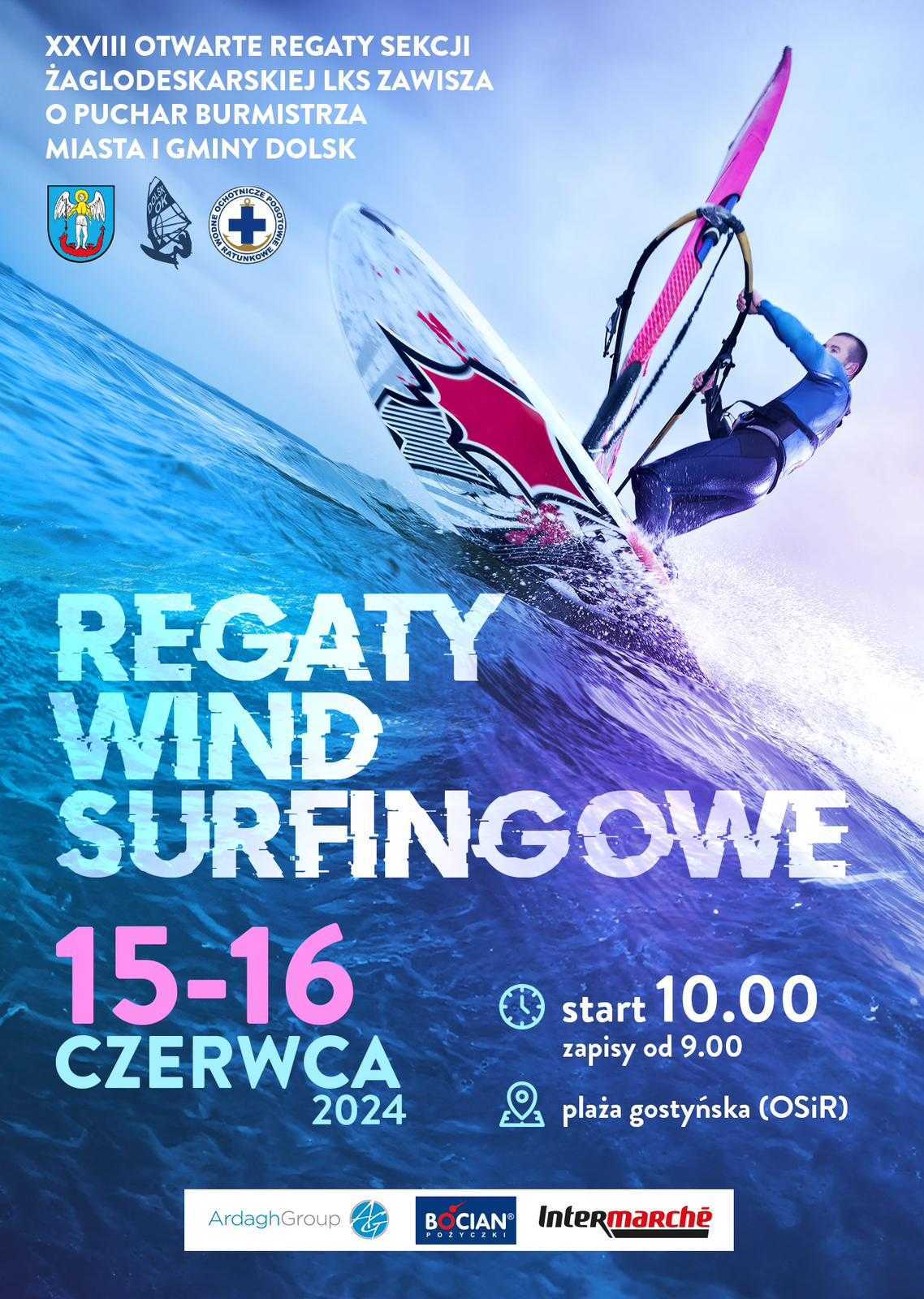 XXVIII Otwarte Regaty Sekcji Żaglodeskarskiej LKS Zawisza - plakat