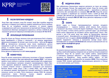Wsparcie dla Ukrainy - ulotki informacyjne dla uchodźców w języku ukraińskim
