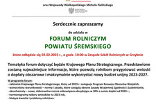 Forum Rolnicze Powiatu Śremskiego – Wspólnie dla Wielkopolskiej Wsi