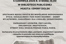 Maria Skarbek – niezwykła kobieta z Ostrowieczna<br> - 5 czerwca godz. 13:00